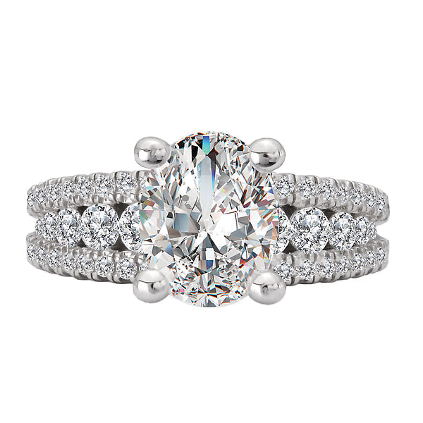 Split Row Semi-Mount Engagement Ring