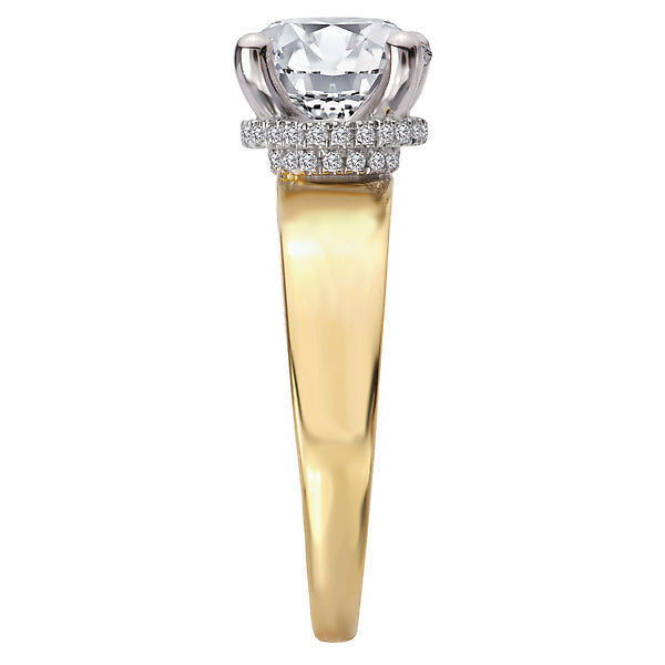 Diamond Semi-Mount Hidden Halo Engagement Ring