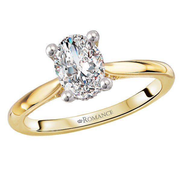 Hidden Halo Semi-Mount Diamond Engagement Ring