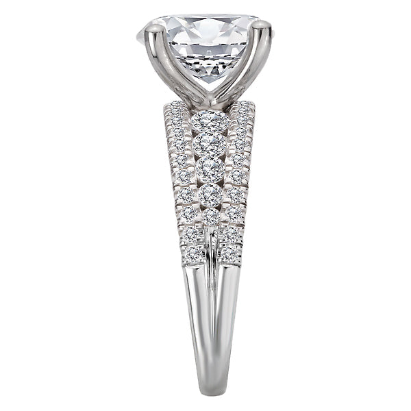 Split Row Semi-Mount Engagement Ring
