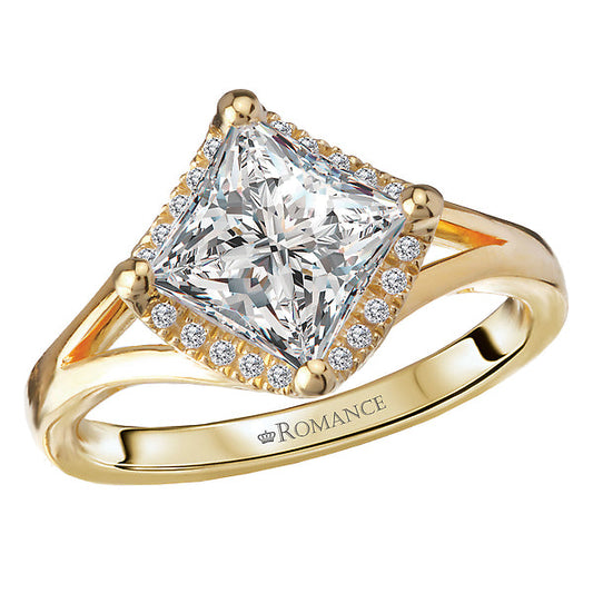 Semi-Mount Diamond Halo Engagement Ring